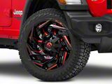 Fuel Wheels Reaction Gloss Black Milled with Red Tint Wheel; 22x12; -44mm Offset (18-26 Jeep Wrangler JL)