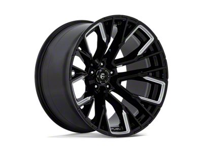 Fuel Wheels Rebar Gloss Black Milled Wheel; 22x12; -44mm Offset (18-25 Jeep Wrangler JL)