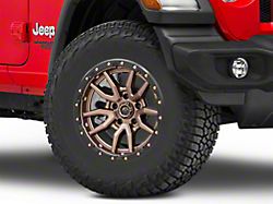Fuel Wheels Rebel Matte Bronze with Black Bead Ring Wheel; 17x9; -12mm Offset (18-26 Jeep Wrangler JL)