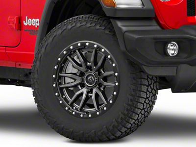 Fuel Wheels Rebel Matte Gunmetal with Black Bead Ring Wheel; 20x10; -18mm Offset (18-25 Jeep Wrangler JL)
