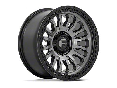 Fuel Wheels Rincon Matte Gunmetal with Black Ring Wheel; 20x10; -18mm Offset (76-86 Jeep CJ7)