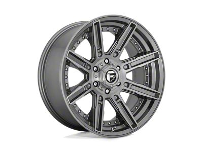 Fuel Wheels Rogue Platinum Brushed Gunmetal with Tinted Clear Wheel; 20x10; -18mm Offset (18-25 Jeep Wrangler JL)