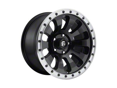 Fuel Wheels Tactic Matte Black with Machined Ring Wheel; 17x9; -12mm Offset (18-25 Jeep Wrangler JL)