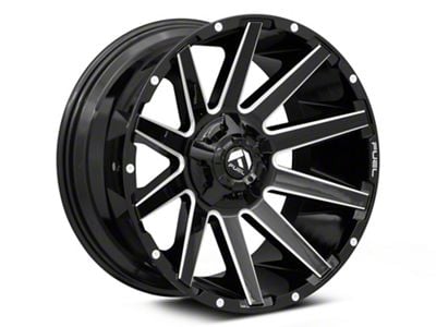Fuel Wheels Contra Gloss Black Milled Wheel; 22x12; -44mm Offset (97-06 Jeep Wrangler TJ)