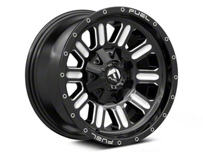 Fuel Wheels Hardline Gloss Black Milled Wheel; 17x9; -12mm Offset (97-06 Jeep Wrangler TJ)