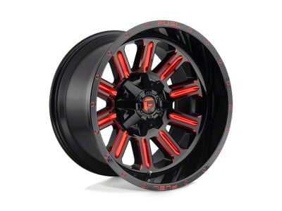 Fuel Wheels Hardline Gloss Black with Red Tinted Clear Wheel; 20x12; -44mm Offset (97-06 Jeep Wrangler TJ)