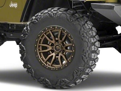 Fuel Wheels Rebel Matte Bronze with Black Bead Ring Wheel; 17x9; -12mm Offset (97-06 Jeep Wrangler TJ)