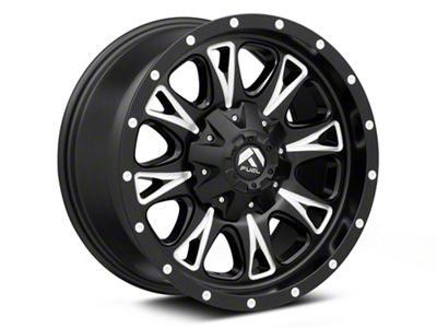 Fuel Wheels Throttle Matte Black Milled Wheel; 20x10; -12mm Offset (87-95 Jeep Wrangler YJ)