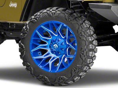 Fuel Wheels Twitch Anodized Blue Milled Wheel; 20x10; -18mm Offset (97-06 Jeep Wrangler TJ)