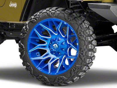 Fuel Wheels Twitch Anodized Blue Milled Wheel; 22x12; -44mm Offset (97-06 Jeep Wrangler TJ)