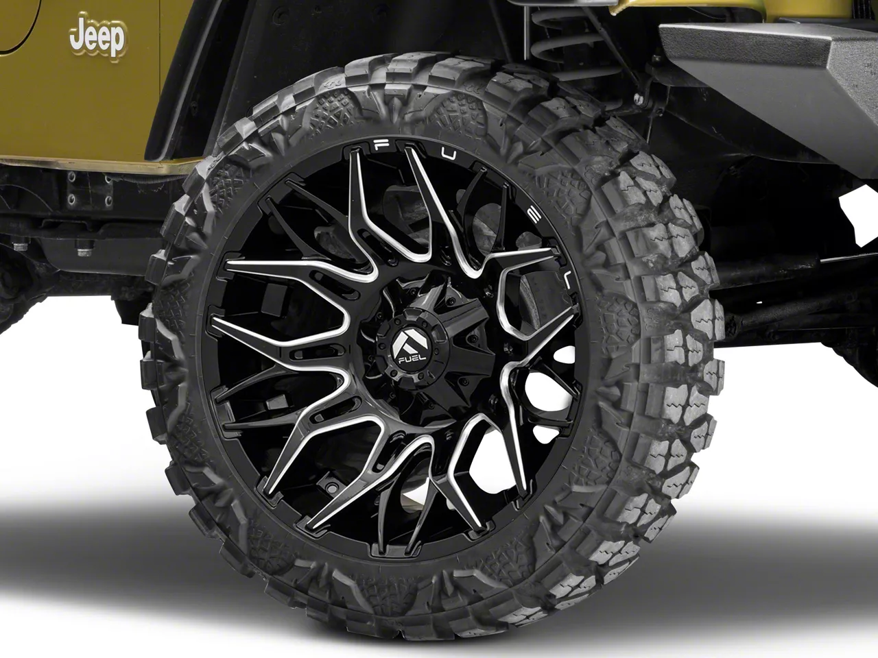 Mammoth Jeep Wrangler 8 Simulated Beadlock Style Black Wheel