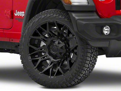 Fuel Wheels Twitch Blackout Wheel; 22x10; -18mm Offset (18-25 Jeep Wrangler JL)