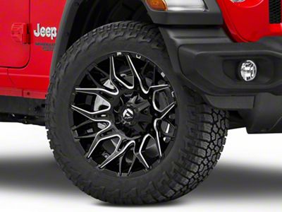 Fuel Wheels Twitch Glossy Black Milled Wheel; 20x10; -18mm Offset (18-25 Jeep Wrangler JL)