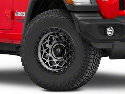 Fuel Wheels Unit Matte Gunmetal with Matte Black Ring Wheel; 17x9; -12mm Offset (18-25 Jeep Wrangler JL)