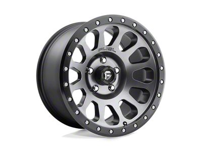 Fuel Wheels Vector Matte Gunmetal with Black Bead Ring Wheel; 17x9; -12mm Offset (18-25 Jeep Wrangler JL)
