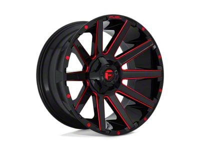 Fuel Wheels Contra Gloss Black with Red Tinted Clear Wheel; 22x12; -44mm Offset (87-95 Jeep Wrangler YJ)