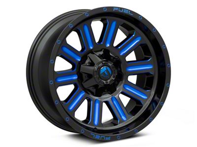 Fuel Wheels Hardline Gloss Black with Blue Tinted Clear Wheel; 20x10; -18mm Offset (87-95 Jeep Wrangler YJ)