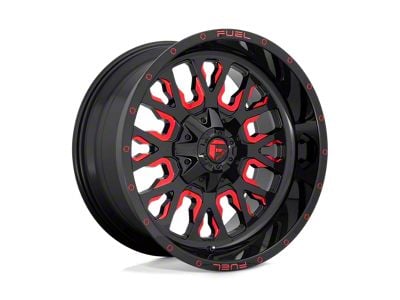 Fuel Wheels Stroke Gloss Black with Red Tinted Clear Wheel; 17x9; -12mm Offset (87-95 Jeep Wrangler YJ)