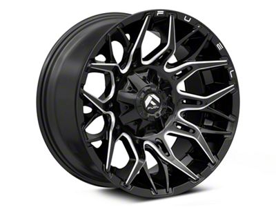 Fuel Wheels Twitch Glossy Black Milled Wheel; 20x10; -18mm Offset (87-95 Jeep Wrangler YJ)