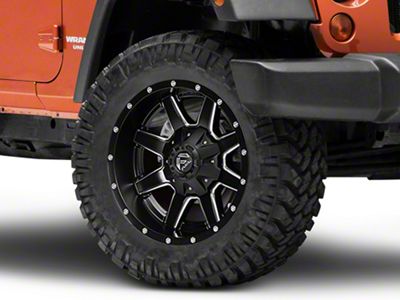 Fuel Wheels Maverick Matte Black Milled Wheel; 20x12; -44mm Offset (07-18 Jeep Wrangler JK)