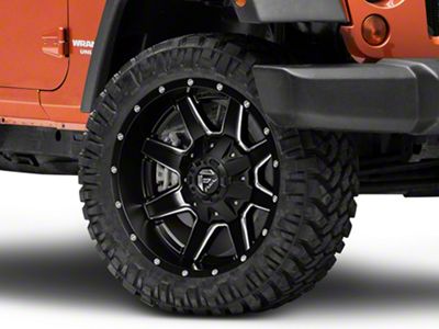 Fuel Wheels Maverick Matte Black Milled Wheel; 22x12; -44mm Offset (07-18 Jeep Wrangler JK)