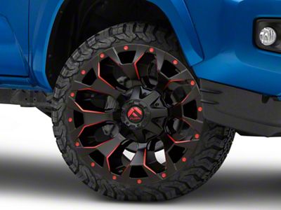 Fuel Wheels Assault Matte Black Red Milled 6-Lug Wheel; 22x10; -18mm Offset (16-23 Tacoma)
