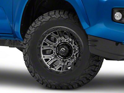 Fuel Wheels Traction Matte Gunmetal with Black Ring 6-Lug Wheel; 17x9; -12mm Offset (16-23 Tacoma)