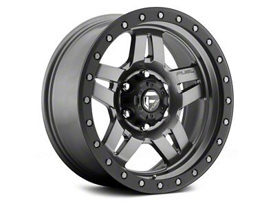 Fuel Wheels Anza Matte Gunmetal with Black Bead Ring 6-Lug Wheel; 18x9; 19mm Offset (17-24 Titan)