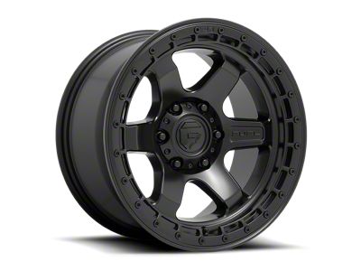 Fuel Wheels Block Matte Black with Black Ring 6-Lug Wheel; 18x9; 1mm Offset (17-24 Titan)