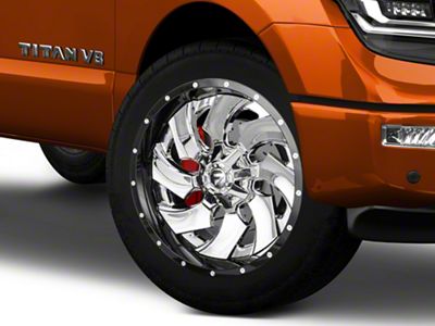 Fuel Wheels Cleaver Chrome with Gloss Black 6-Lug Wheel; 22x10; -13mm Offset (17-24 Titan)