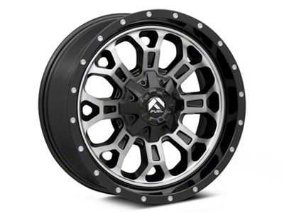 Fuel Wheels Crush Matte Black Machined 6-Lug Wheel; 20x9; 1mm Offset (17-24 Titan)