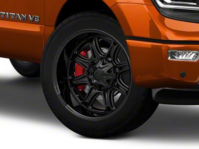 Fuel Wheels Darkstar Matte Black with Gloss Black Lip 6-Lug Wheel; 22x10; -18mm Offset (17-24 Titan)