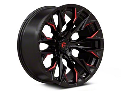 Fuel Wheels Flame Gloss Black Milled with Candy Red 6-Lug Wheel; 20x9; 1mm Offset (17-24 Titan)