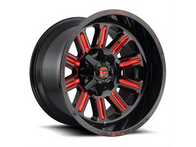 Fuel Wheels Hardline Gloss Black with Red Tint Clear 6-Lug Wheel; 20x12; -44mm Offset (17-24 Titan)