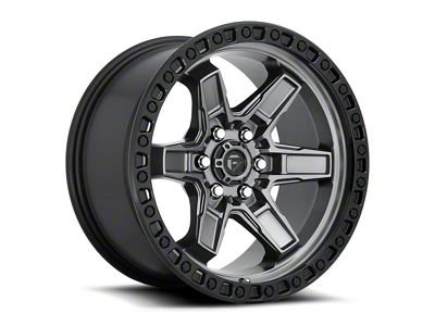Fuel Wheels Kicker Matte Gunmetal with Black Lip 6-Lug Wheel; 20x9; 20mm Offset (17-24 Titan)