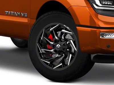 Fuel Wheels Reaction Gloss Black Milled 6-Lug Wheel; 20x9; 1mm Offset (17-24 Titan)