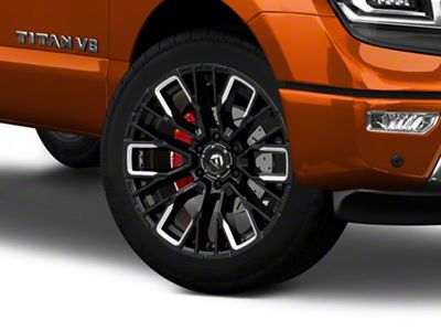 Fuel Wheels Rebar Gloss Black Milled 6-Lug Wheel; 22x12; -44mm Offset (17-24 Titan)