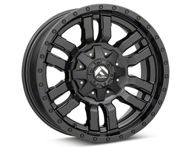 Fuel Wheels Sledge Gloss and Matte Black 6-Lug Wheel; 18x9; 1mm Offset (17-24 Titan)