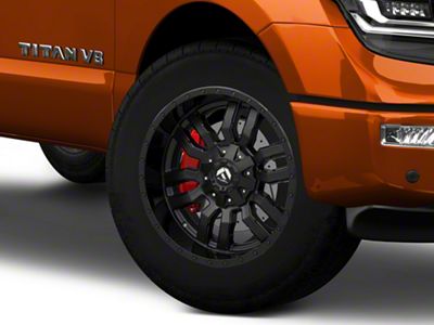 Fuel Wheels Sledge Matte Black with Gloss Black Lip 6-Lug Wheel; 20x9; 19mm Offset (17-24 Titan)