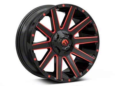 Fuel Wheels Contra Gloss Black with Red Tinted Clear 6-Lug Wheel; 20x9; 20mm Offset (16-24 Titan XD)