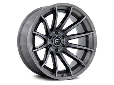 Fuel Wheels Fusion Forged Burn Gloss Black with Brushed Gray Tint Face and Lip 6-Lug Wheel; 24x12; -44mm Offset (16-24 Titan XD)