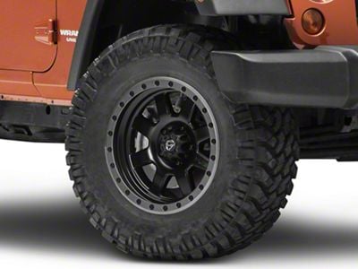 Fuel Wheels Trophy Matte Black with Anthracite Ring Wheel; 17x8.5; -6mm Offset (07-18 Jeep Wrangler JK)