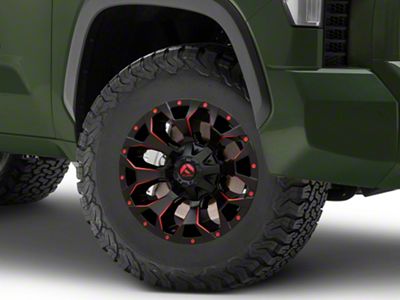 Fuel Wheels Assault Matte Black Red Milled 6-Lug Wheel; 17x9; 2mm Offset (22-25 Tundra)