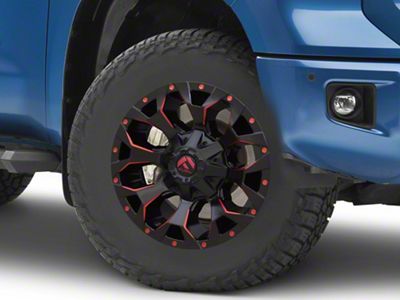 Fuel Wheels Assault Matte Black Red Milled 5-Lug Wheel; 18x9; 20mm Offset (14-21 Tundra)
