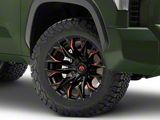 Fuel Wheels Flame Gloss Black Milled with Red Accents 6-Lug Wheel; 20x10; -18mm Offset (22-25 Tundra)