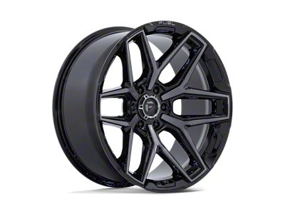 Fuel Wheels Flux Gloss Black Brushed Face with Gray Tint 6-Lug Wheel; 22x12; -44mm Offset (22-25 Tundra)