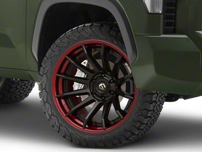 Fuel Wheels Fusion Forged Burn Matte Black with Candy Red Lip 6-Lug Wheel; 22x12; -44mm Offset (22-25 Tundra)