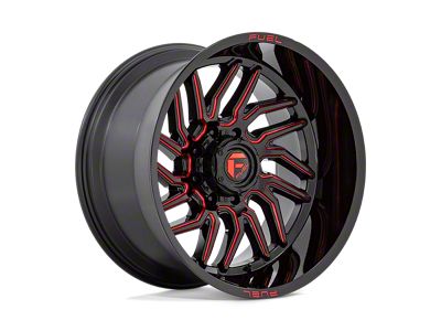 Fuel Wheels Hurricane Gloss Black Milled with Red Tint 6-Lug Wheel; 24x12; -44mm Offset (22-25 Tundra)