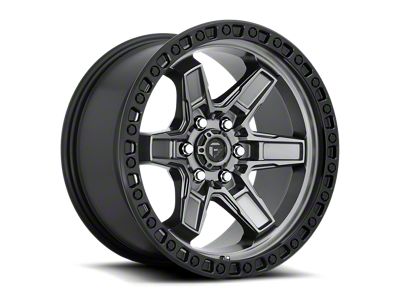 Fuel Wheels Kicker Matte Gunmetal with Black Bead Ring 6-Lug Wheel; 17x9; 1mm Offset (22-25 Tundra)