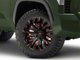 Fuel Wheels Quake Gloss Black Milled with Red Accents 6-Lug Wheel; 20x10; -18mm Offset (22-25 Tundra)